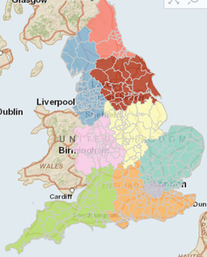 map of England