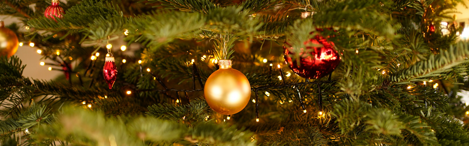 Decorations on a Christmas tree