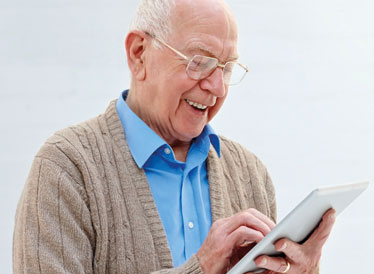 Man using tablet